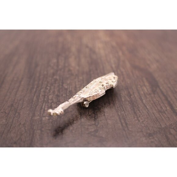 Violin Pin Brooch Rhinestones Lapel Hat Musical Instrument Jewelry Musician Vtg - Picture 5 of 10